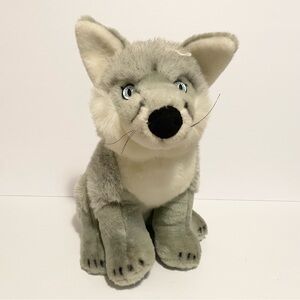 Silver Timberwolf Plush Puppy Dog Grey Sitting 14” Realistic Stuffed Animal Toy